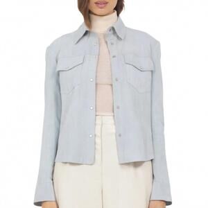 NEW JAKETT rowan washed suede shacket in sky